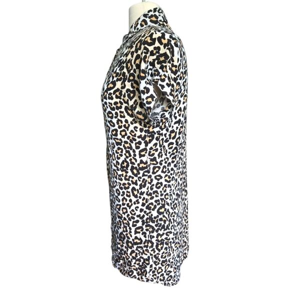 Style Envy Leopard Print Mini Button Front Dress - M - Picture 4 of 8